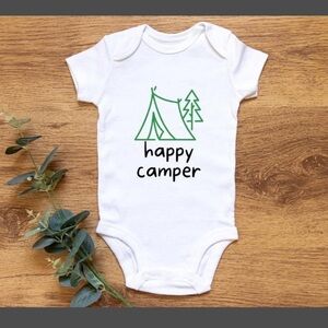 White Baby Onesie with Graphic Print